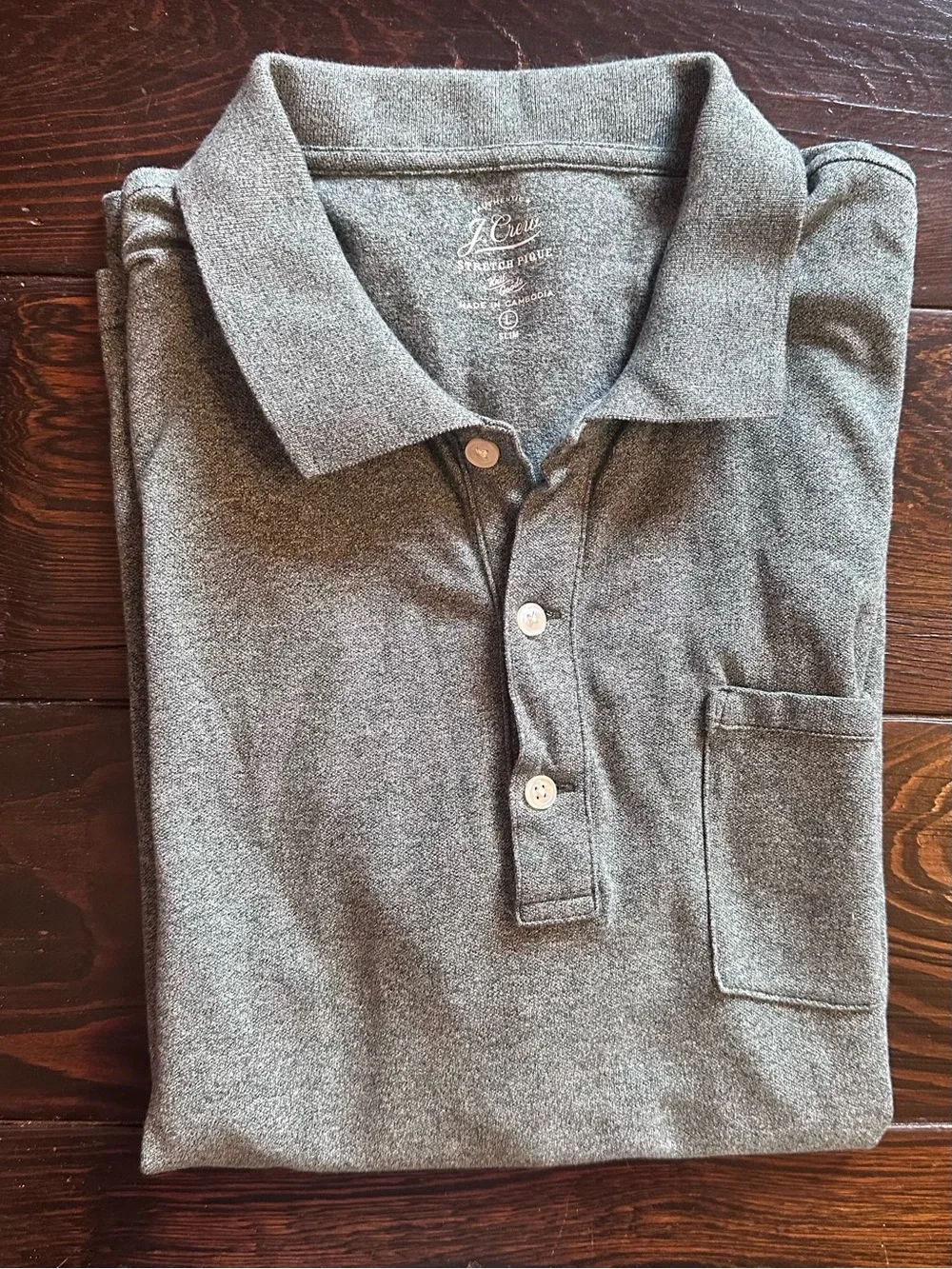 J. Crew Heather Green Short Sleeve Pique Polo